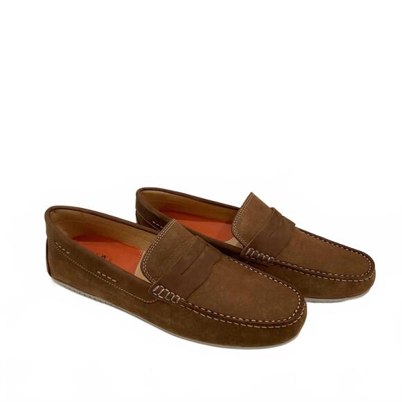 NEW MARTIN DINGMAN men\'s bermuda water repellent nubuck penny loafer in bark